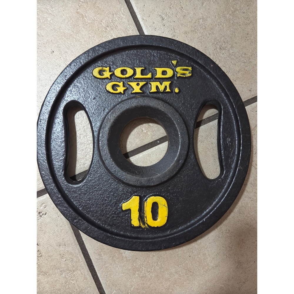 Golds Gym 10lb Olympic Grip Weight Plate Black Cast Iron Single 10 Pound Plate